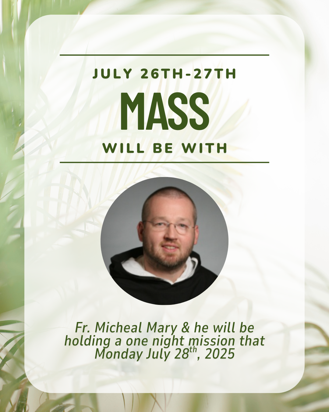 Green White Holy Week Mass Time Announcement Instagram Post 1